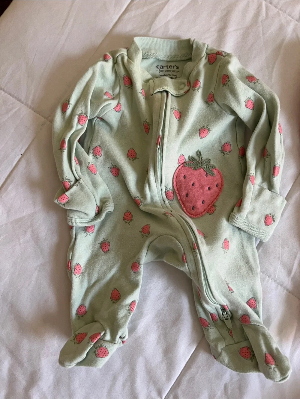 Carter's Mint, Blush Pink & Mauve Baby Footed One-Piece Set